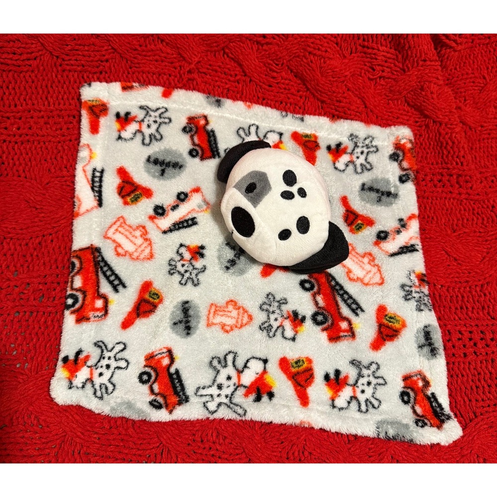 Swiggles Dalmatian Dog Fire Truck Security Blanket Lovey Firehouse Plush White